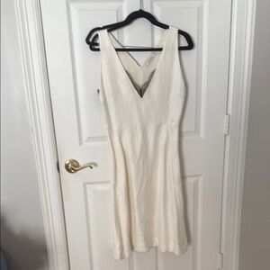 Off-white linen sleeveless dress, Dorothee Schumacher fits like size 8